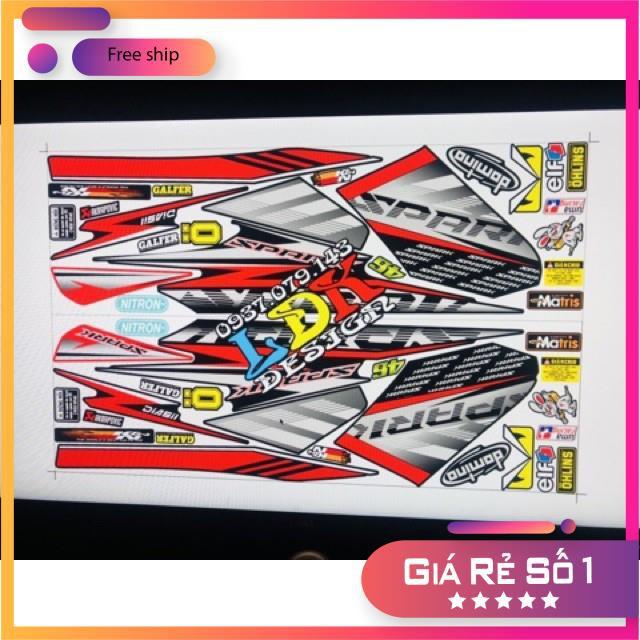 Tem rời dành cho xe Exciter 2009 Spark đỏ đen .