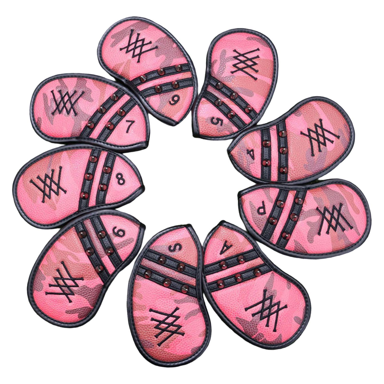 8Pcs Golf Iron Headcover Club Head Cover Head Protector Waterproof Colorful