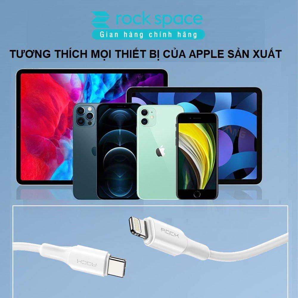 Dây cáp sạc nhanh 12 Rock Z18 dành cho Iphone , độ dài 2m, sạc nhanh 20W chuẩn PD - Hàng chính hãng