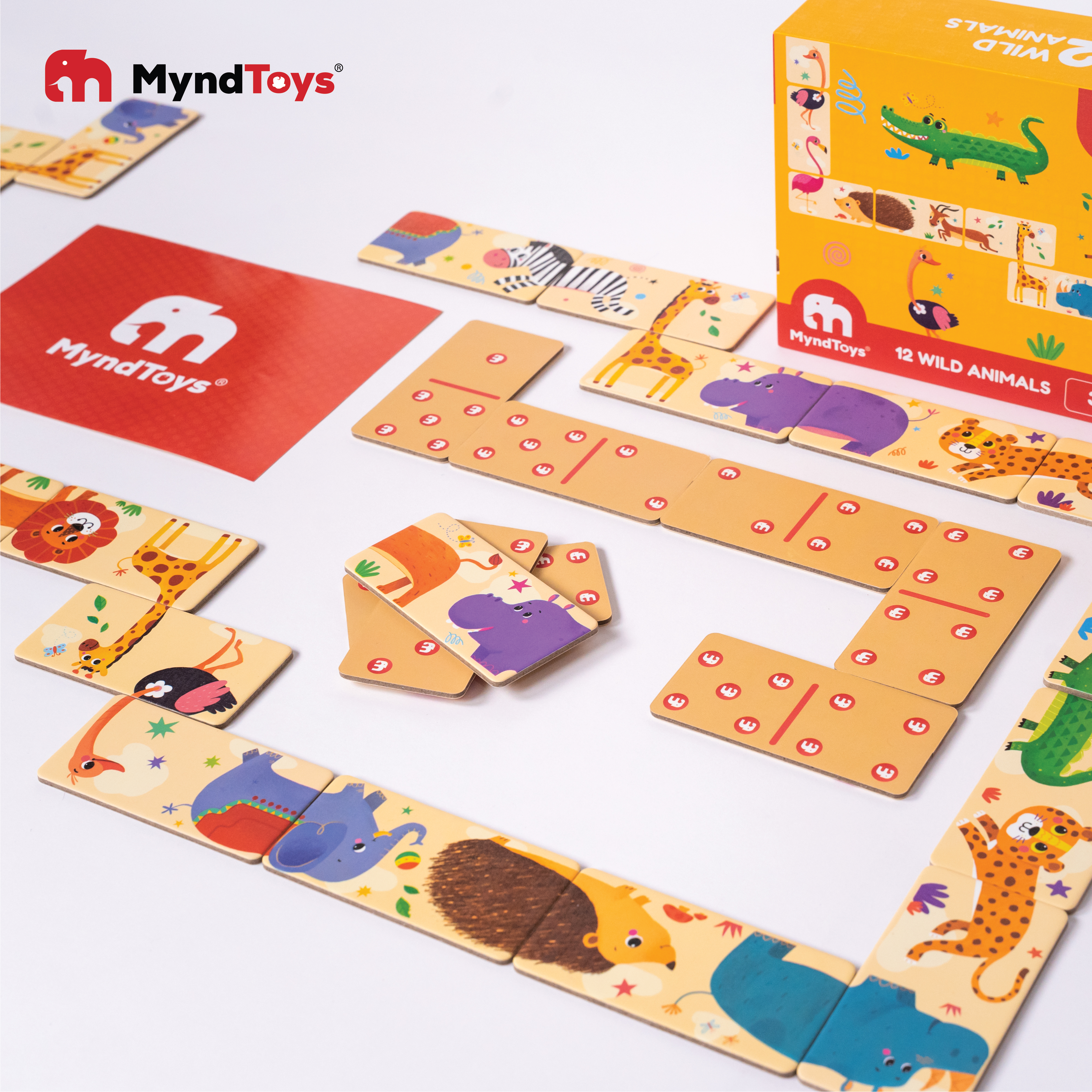 Đồ Chơi Trí Tuệ Cờ Domino Hai Mặt - Chủ Đề Động Vật 28 Thẻ - Hiệu Myndtoys