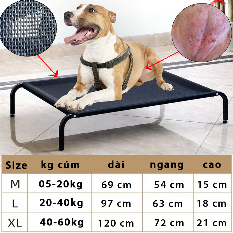Giường lưới cao cấp thoáng khí chống Nấm da cho chó mèo-79101