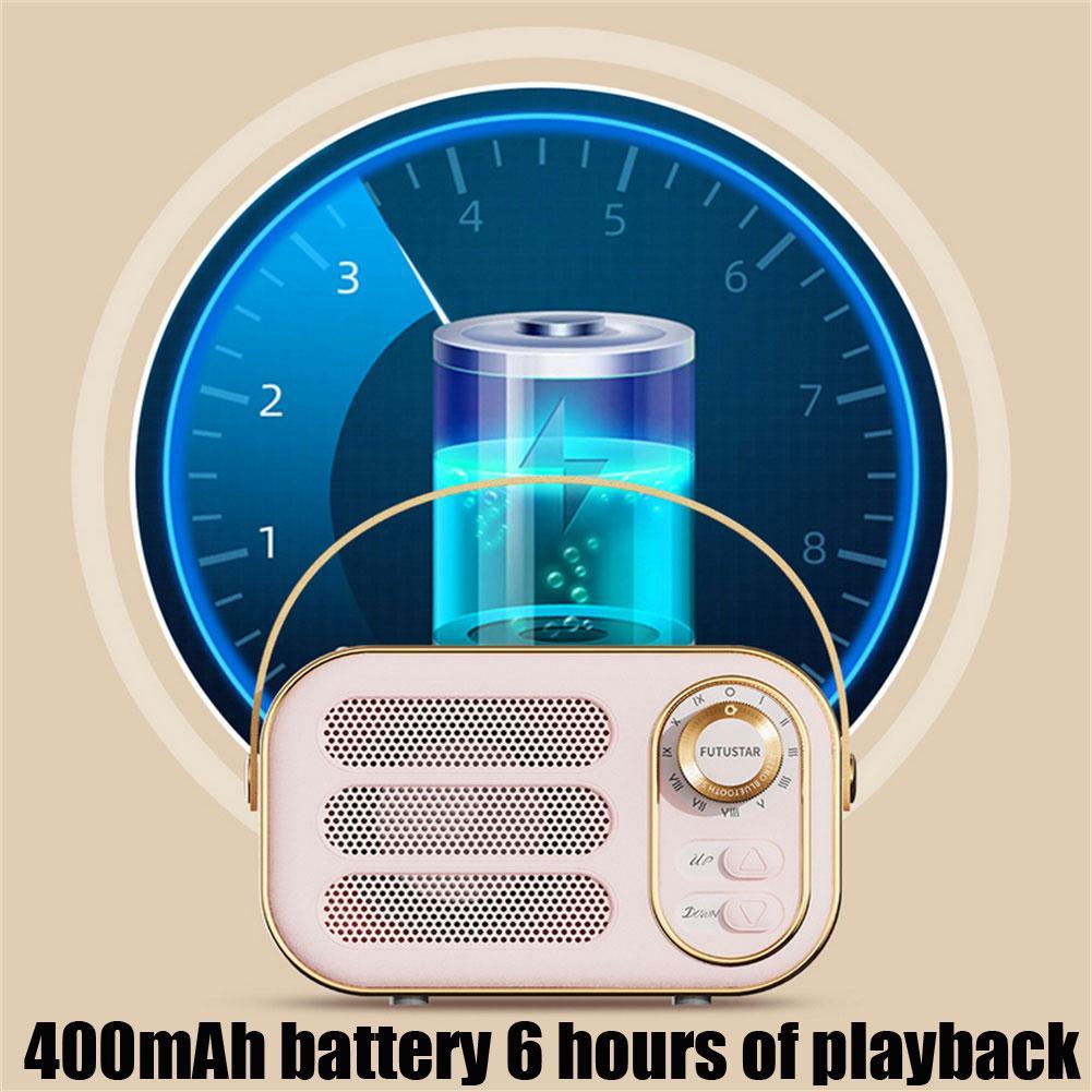 Phong cách cổ điển Loa tương thích với Bluetooth Máy nghe nhạc Âm thanh nổi Trang trí di động Loa mini Máy nghe nhạc du lịch Màu sắc: Hồng