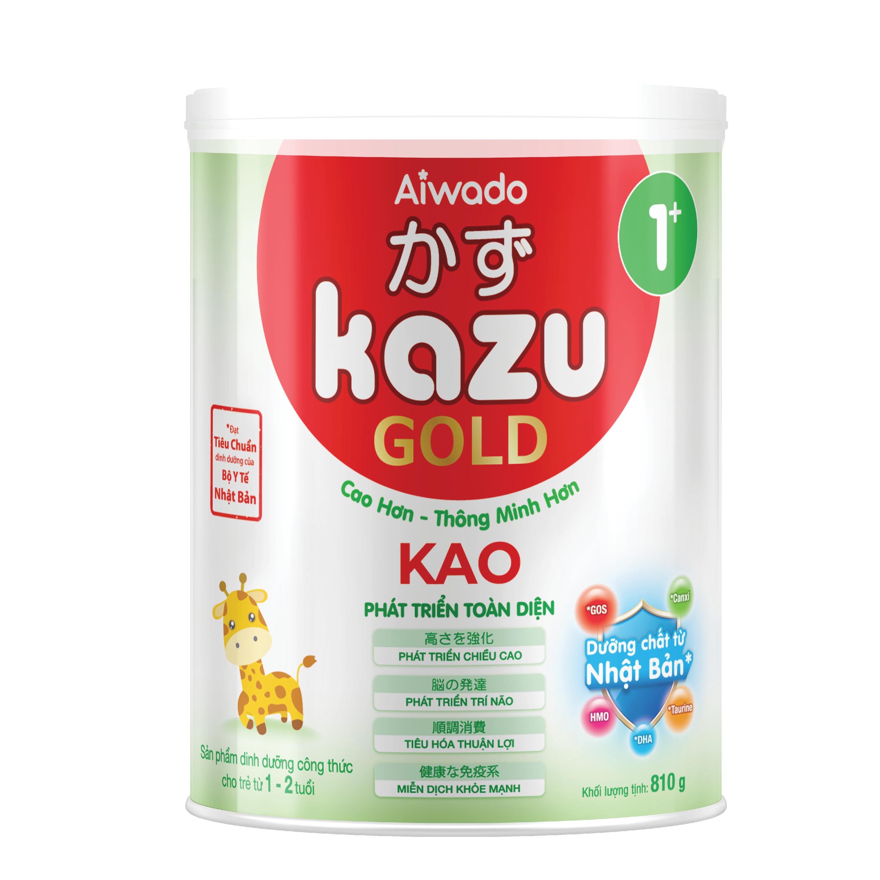 [Tinh tuý dưỡng chất Nhật Bản]  Sữa bột KAZU KAO GOLD 810g 1+ (từ 12 tháng đến 24 tháng)