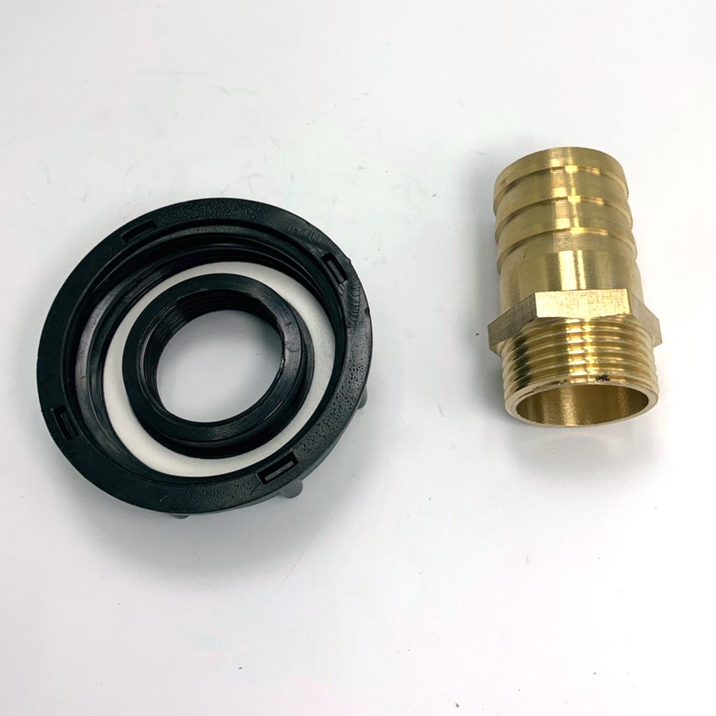 2 Pieces IBC 1000L Water Tank Connector 1/2'' 1'' Brass Hose Adapter DN25 DN15