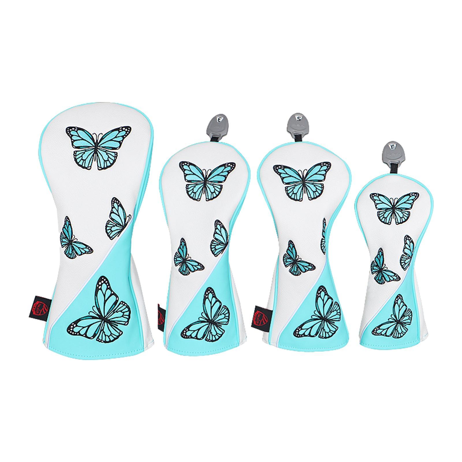 4x Golf Club Head Cover Golf Shaft Protector Professional PU Leather Durable Golf Headcovers Golf Driver Head Covers for Hybrid Fairway Wood