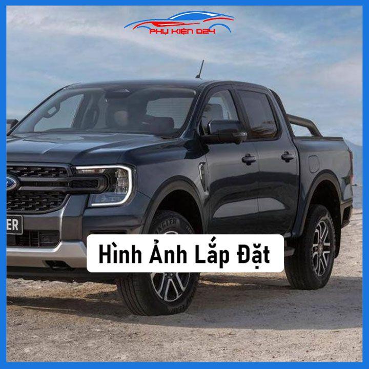 Vè che mưa ô tô Ford Ranger 2022-2023-2024 Vè Đen Thái, nhựa ABS cao cấp chắn mưa, cản bụi, trang trí xe hơi