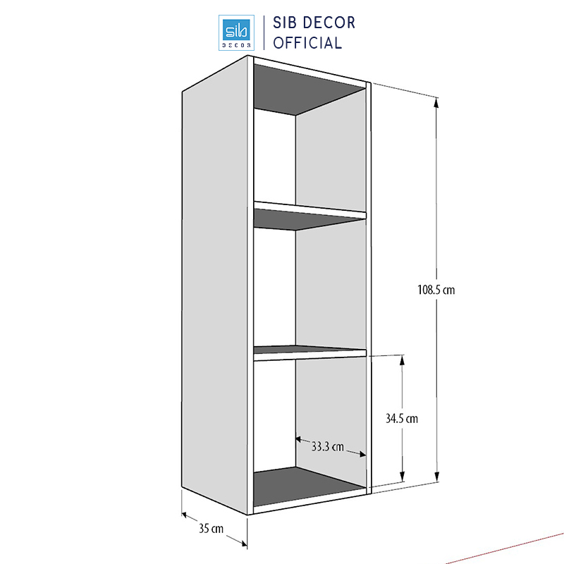 Kệ Gỗ 3 Ngăn Treo Tường Trang Trí SIB Decor