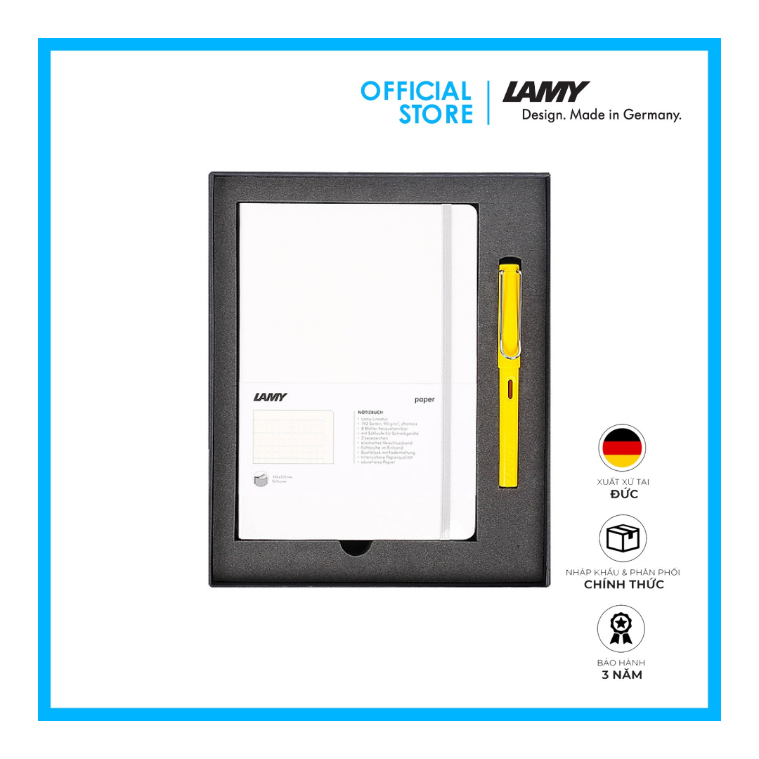 Lamy Notebook A5 Softcover White + Lamy Safari Yellow - GSNSa0032