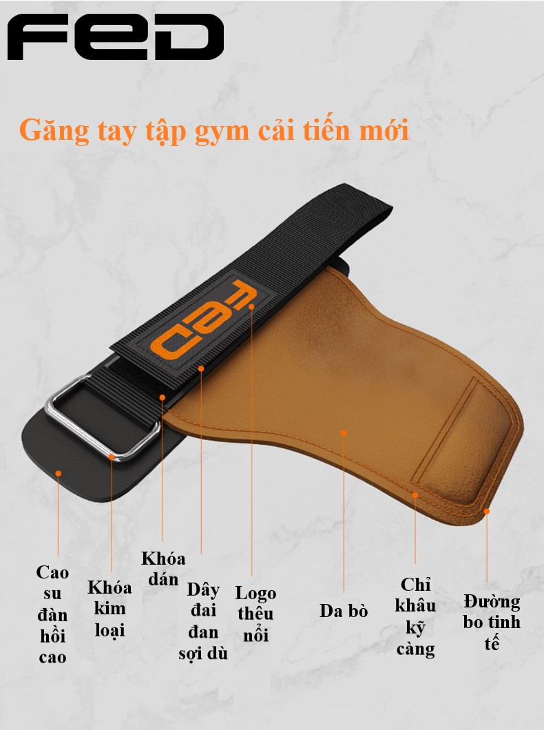 Găng tay tập gym, dây kéo lưng Lifting Straps FED-YD-02 -(1 đôi)