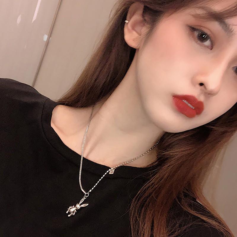 Dây Chuyền Kim Loại Mặt Hình Thỏ Đơn Giản Cho Nam Nữ