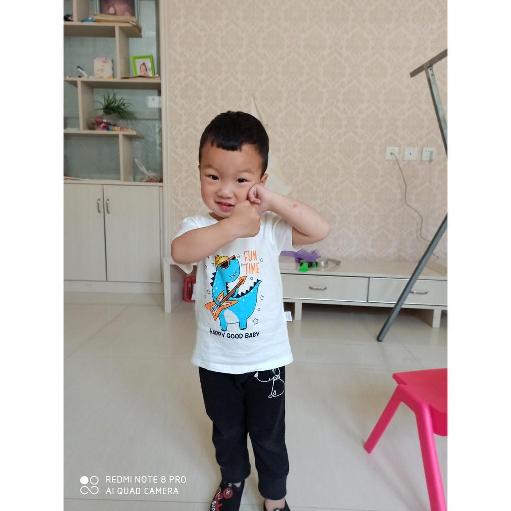 Áo phông trắng mùa hè chất thun mát cho bé trai và bé gái size 6-20kg