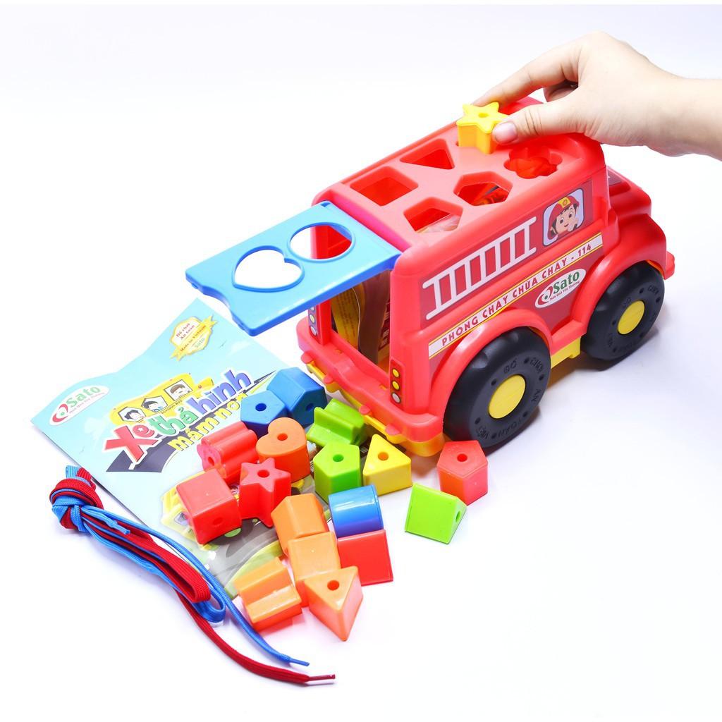 XE CỨU HỎA THẢ HÌNH MẦM NON 4 TRONG 1 AN TOÀN TUYỆT ĐỐI CHO BÉ