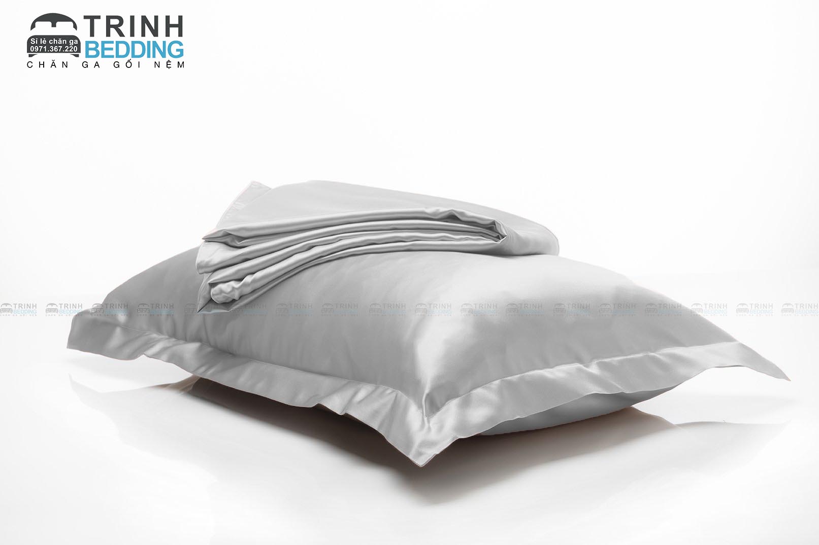 Hình ảnh Vỏ Gối Phi Lụa Cao Cấp Nhiều Màu TRINH BEDDING