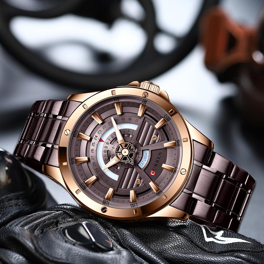 Đồng hồ nam Quartz bằng thép không gỉ,màn hình phát sáng