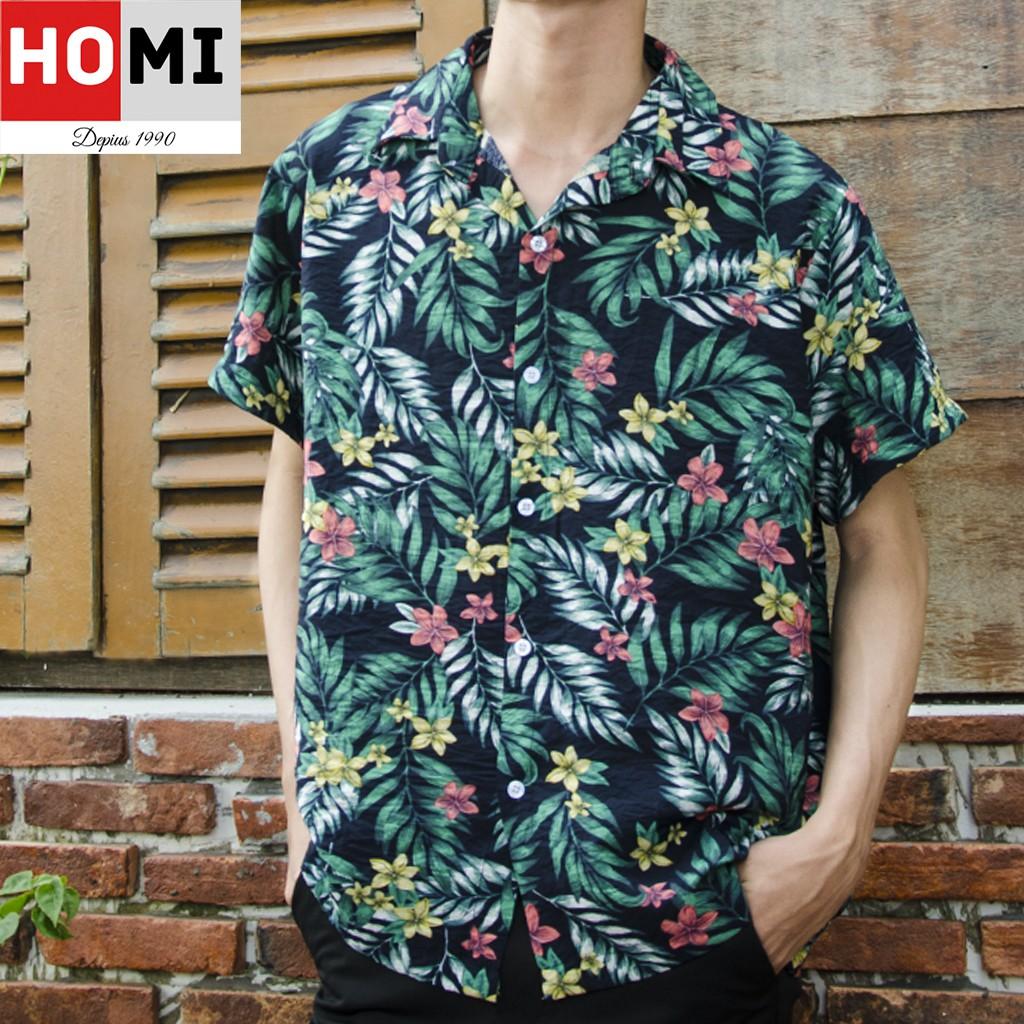 ÁO SƠ MI HỌA TIẾT LÁ