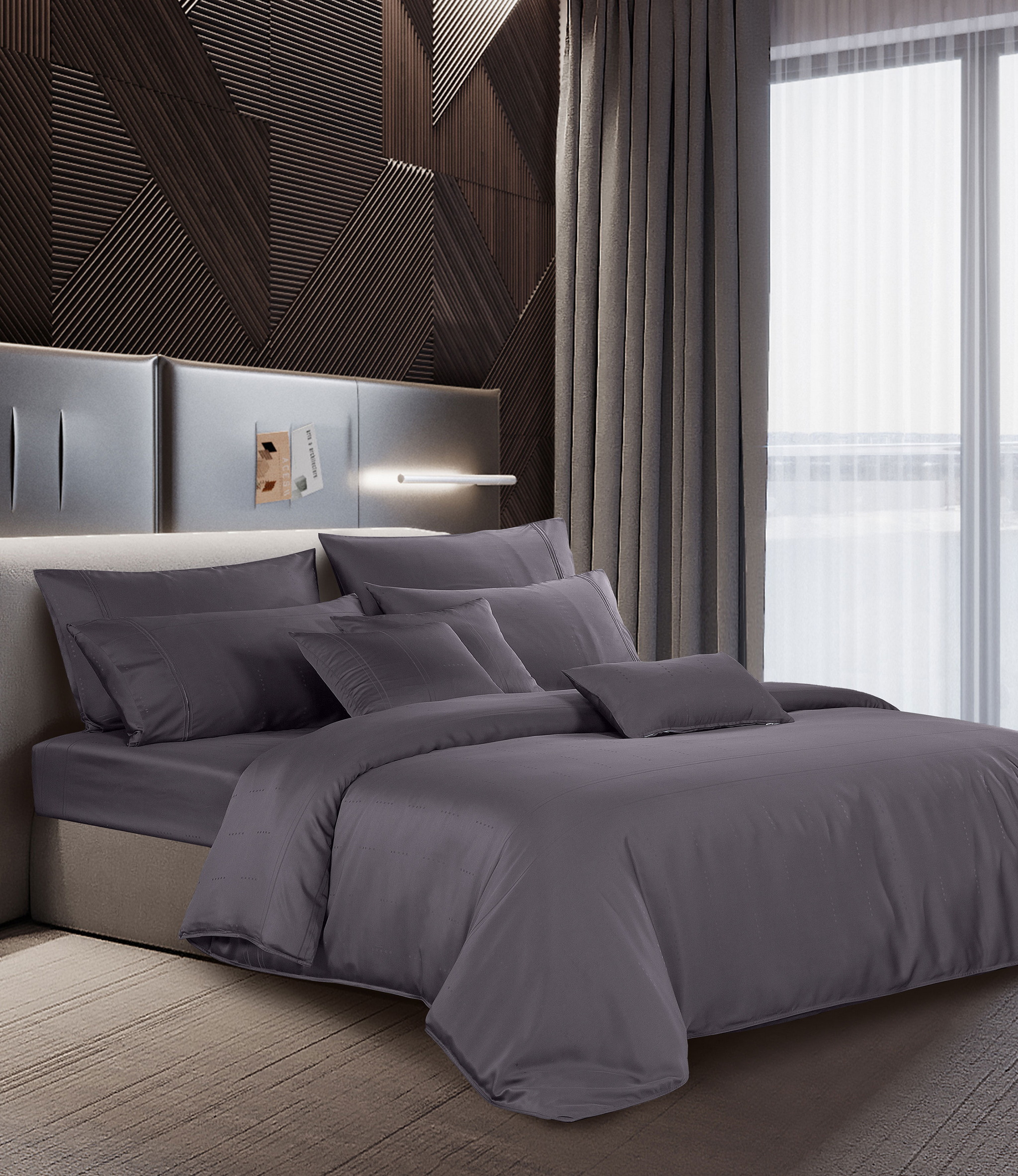 Bộ Ga kèm Vỏ chăn Akemi Tencel Modal Earnest Dua Belas, gồm 6 món