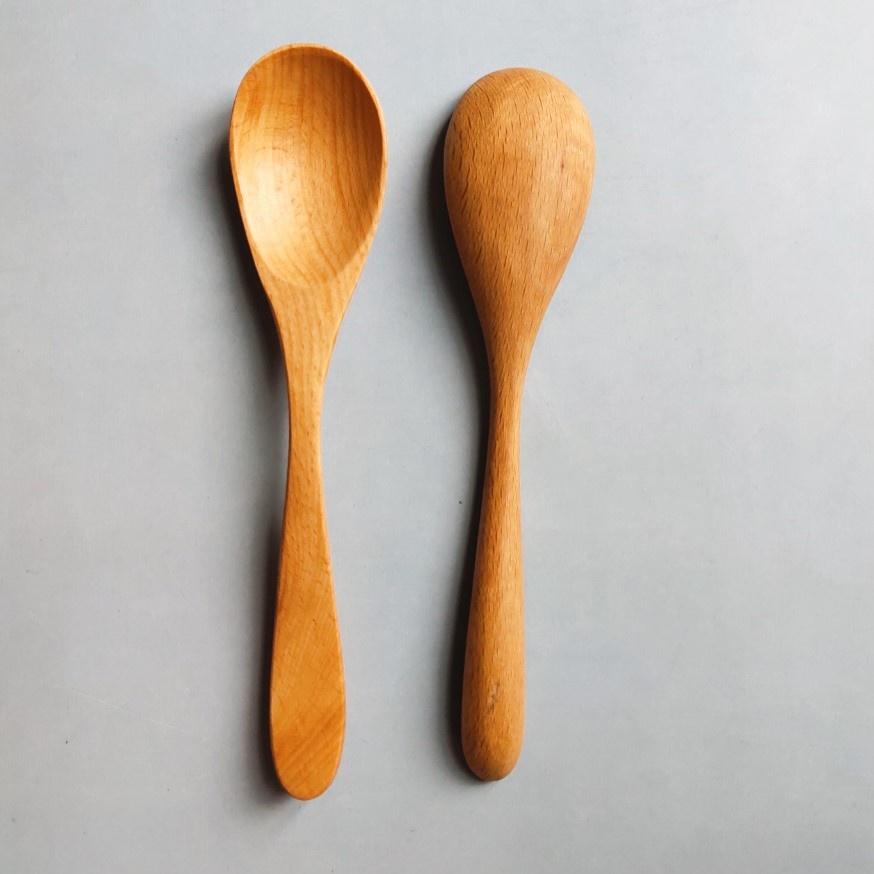 Muỗng Thìa Gỗ Cán Dài, Muỗng Ăn Cơm Cao Cấp, Thìa Muỗng Tự Nhiên 18cm Của Craft Closet