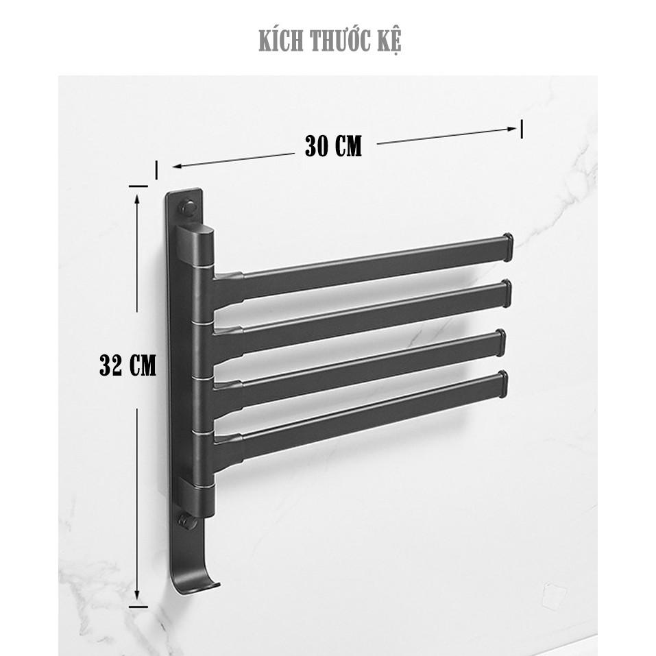 Kệ vắt khăn- Giá treo khăn inox 4 nan có thể xoay 180 độ NT04