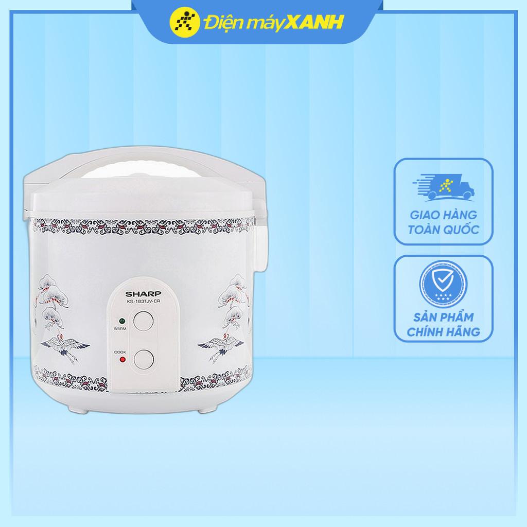 Nồi cơm nắp gài Sharp 1.8 lít KS-183TJV-CR - Hàng Chính Hãng