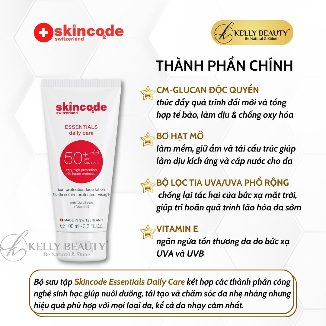 Kem Chống Nắng Phổ Rộng Skincode Essentials Sun Protection Face Lotion SPF 50+ | Kelly Beauty