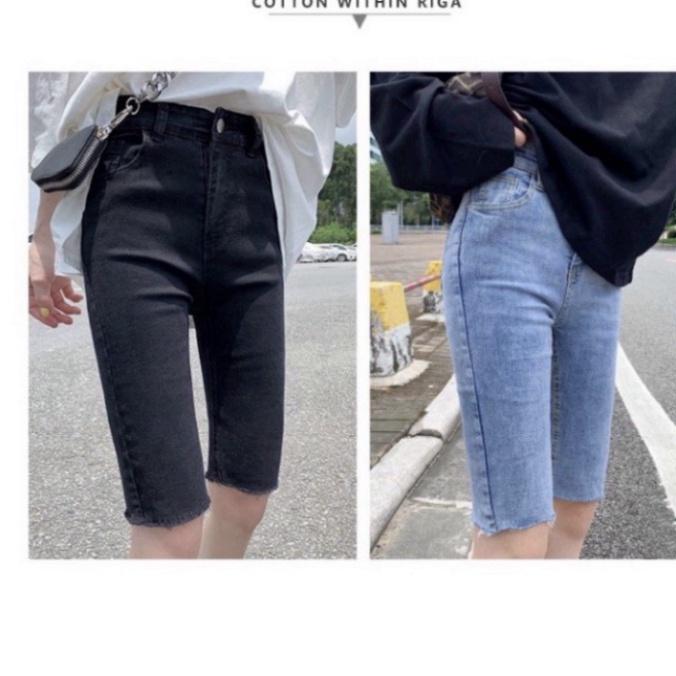 Quần Jeans Ngố BIG SIZE- LƯNG CAO - PHOM EO CAO TRÊN RỐN - Quần Jeans Lửng CO GIÃN QJ008