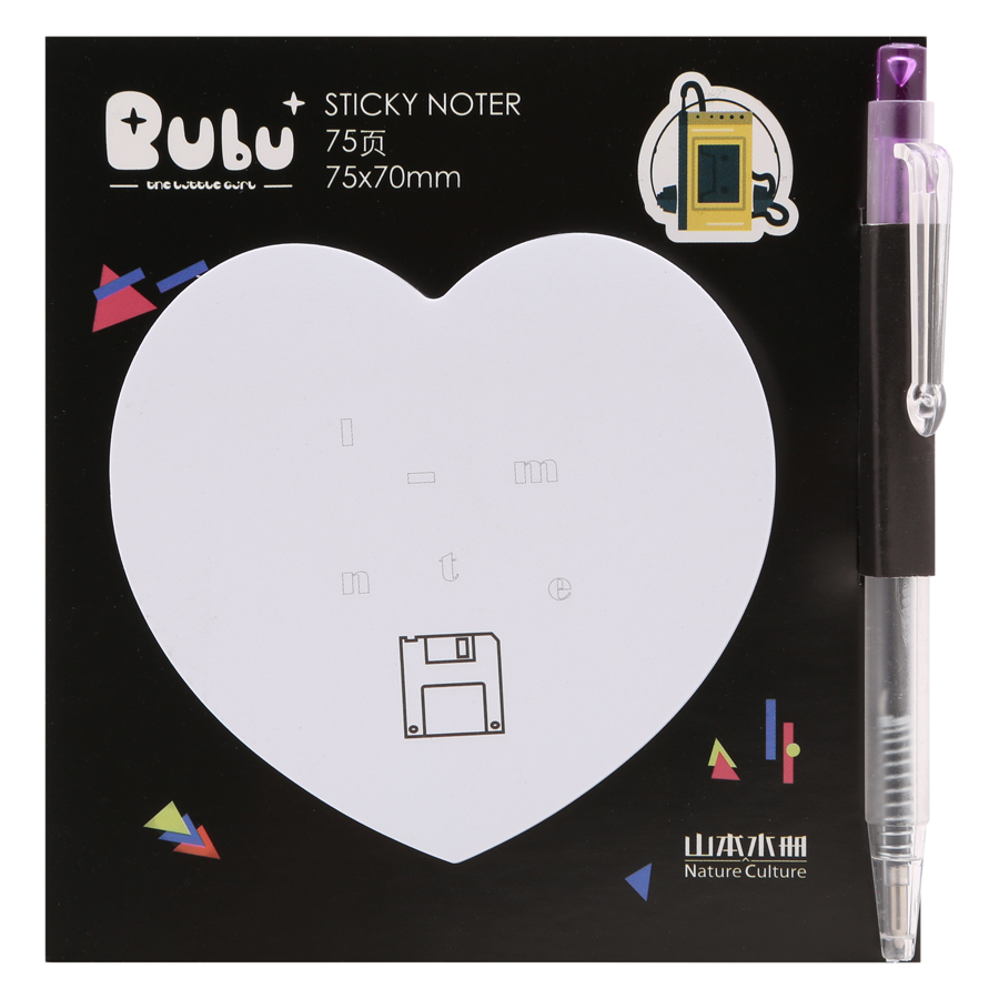 Giấy Note Tim Kèm Bút Bubu BLTP-0051 - Hình Thẻ Nhớ