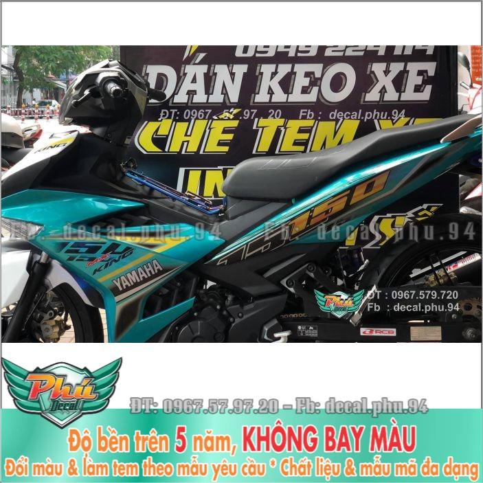 Tem rời Exciter 150 phối xanh lục bảo Crom