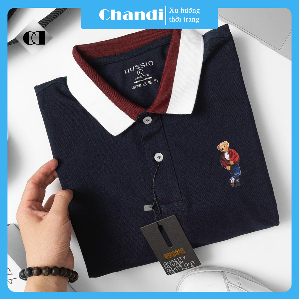 Áo Thun Polo Nam Tay Ngắn Unisex thương hiệu Chandi thiết kế cố bẻ thêu  không bong tróc khi giặt PLN1