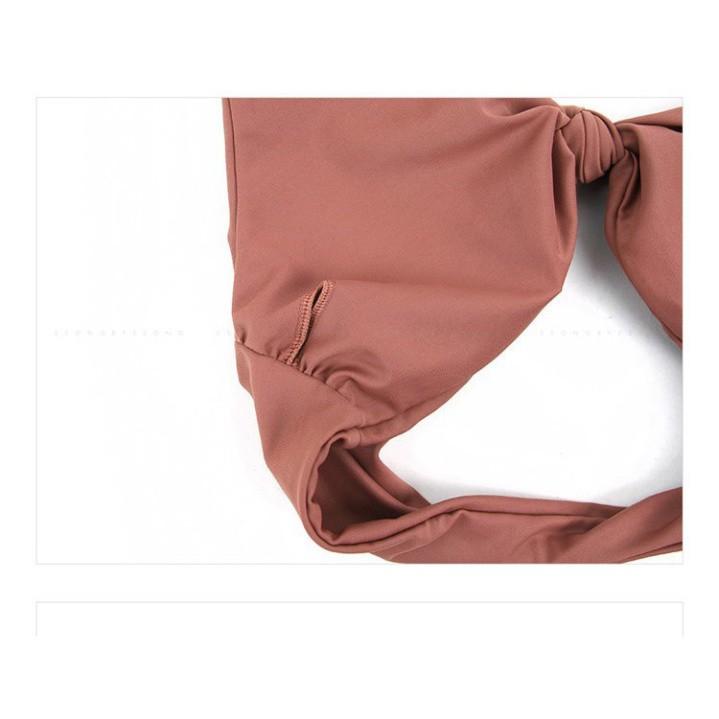 Bộ bikini đi biển cao cấp caro đỏ gạch