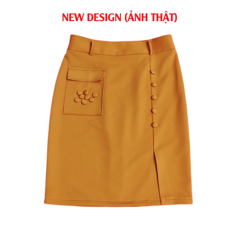 Chân Váy Ngắn Công Sở Xẻ Trước New Design Thiết Kế Dáng Váy Công Sở ,Phom Chuẩn ,Có Túi Cá Tính, Vải Tốt Co Giãn ,Màu Nâu Đẹp CV009