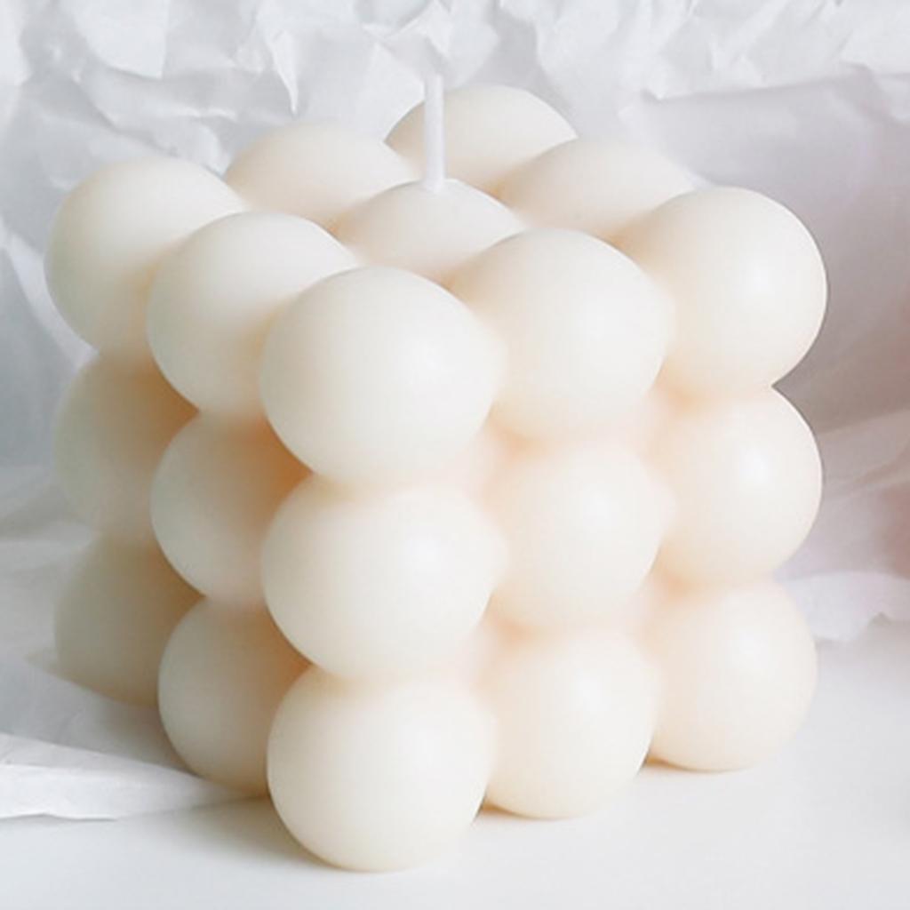 3xCube Candle Soy Wax Small INS Bedroom Office Nursery Decor Dessert Candle white