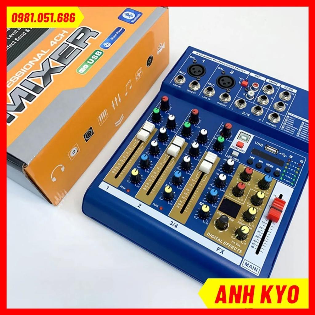 Mixer F4 plus hàng loại 1. Được cái tiến hơn mixer đời cũ, tích hợp màn hình hiển thị đèn leb, âm thanh cực hay BH 1 năm