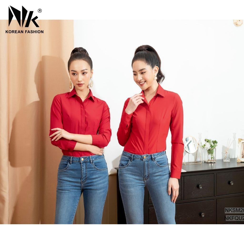 Áo Sơ Mi Nữ Công Sở NK FASHION Chất Liệu Vải Hàn, Thoáng Mát, Dễ Chịu Cho Môi Trường Công Sở NKSM2010011
