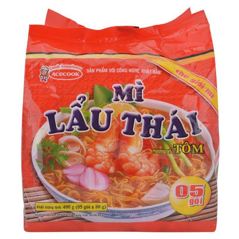 Lốc 5 Gói Mì Lẩu Thái Tôm Acecook 81G-8934563102012