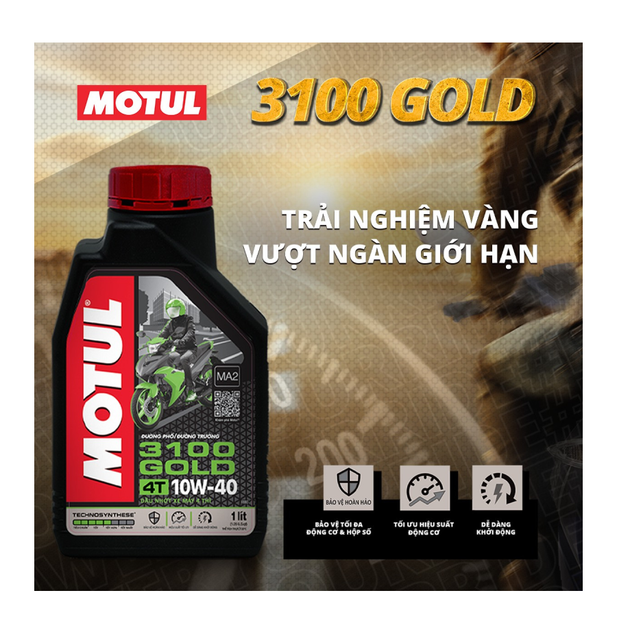 Dầu Nhớt Xe Máy Số Cao Cấp Motul Gold 3100 10W40 - Hàng Chính Hãng