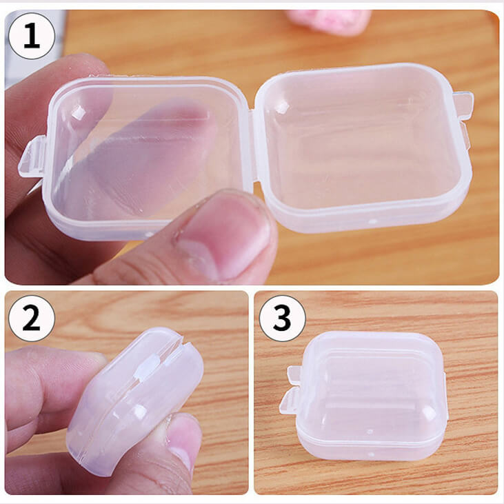 Hộp Nhựa Nhỏ Đựng Bông Tai Dây Chuyền Nhẫn Trong Suốt Đựng Trang Sức Vật Dụng Khuyên Mini