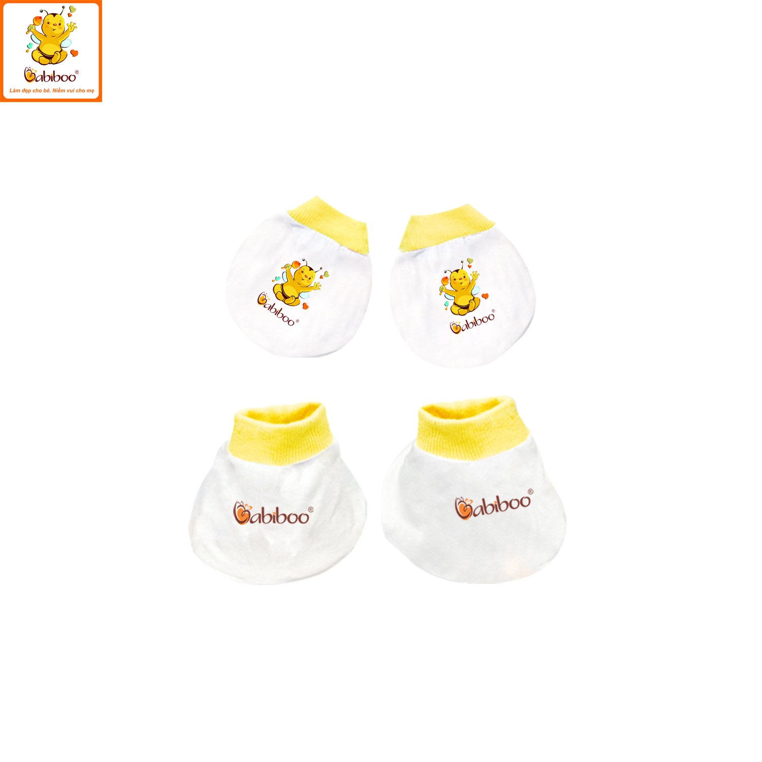 Bộ bao tay bao chân sơ sinh 100% cotton xinh xắn cho bé