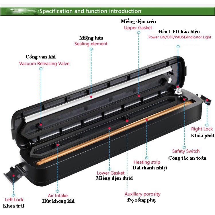 Máy Hút Chân Không Đóng Gói Bảo Quản Thực Phẩm Vacuum Sealer