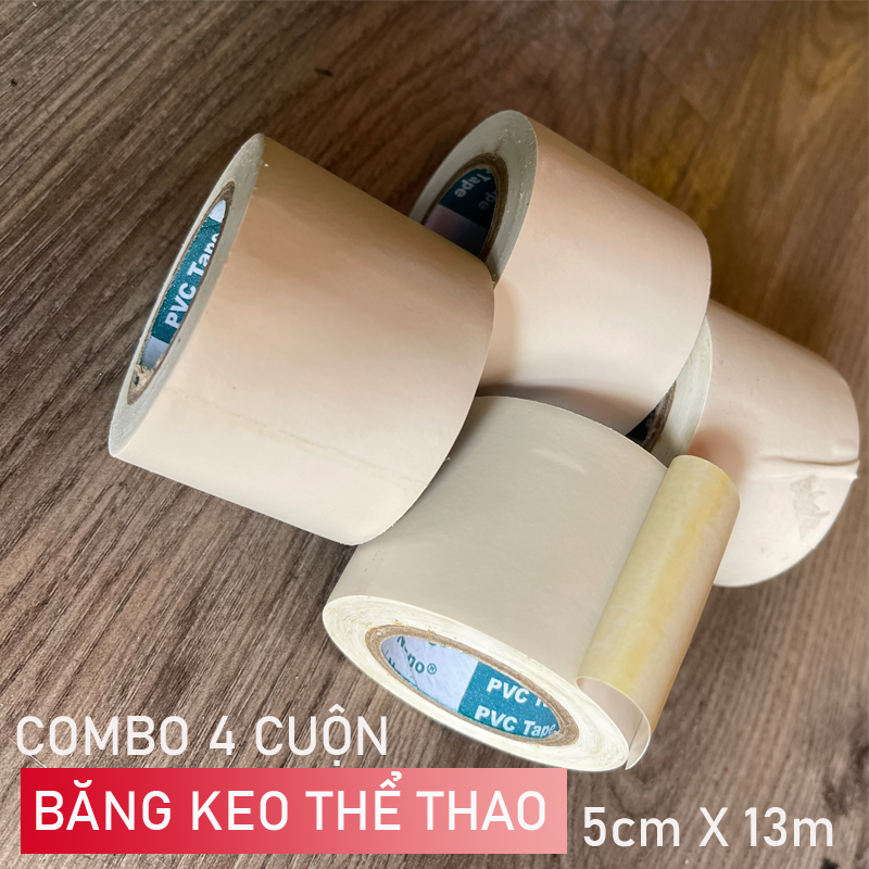 (4 Cuộn) Băng Keo Thể Thao 5x13m, Combo 4 cuộn bằng keo thể thao nano dùng cho thể thao nhằm bảo vệ các chấn thương có thể xảy ra khi vận động ở cường độ cao