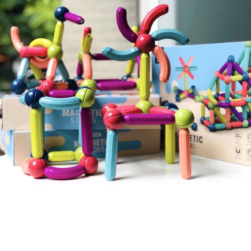 Bộ đồ chơi xếp hình thông minh Magnetic Stick Đồ chơi xếp hình nam châm đồ chơi lắp ghép mô hình sáng tạo thông minh