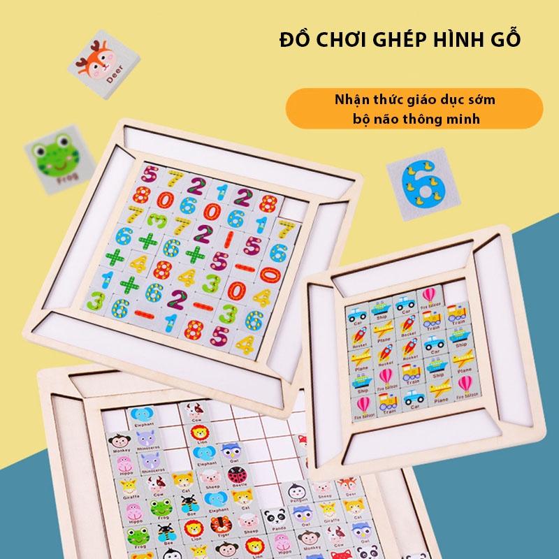 Đồ Chơi Gỗ Xếp Hình Ghép Cặp PiKaChu Giúp Bé Phát Triển Tư Duy Nhanh Tay Nhanh Mắt