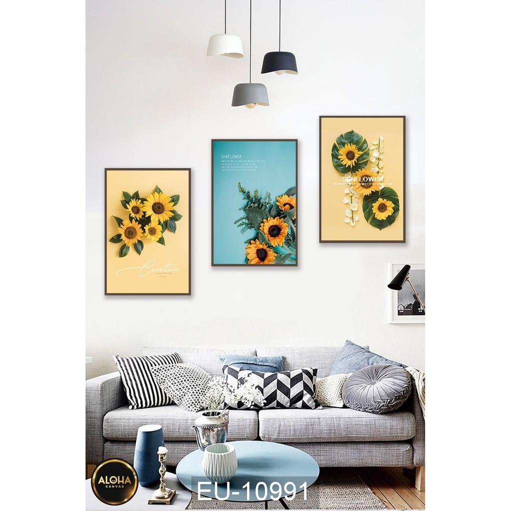 MUA 1 TẶNG 1 Bộ 3 Tranh Treo Tường Phòng Làm Việc Khung Gỗ Tranh Phòng Ăn Phòng Ngủ Phòng Bếp Phòng Khách