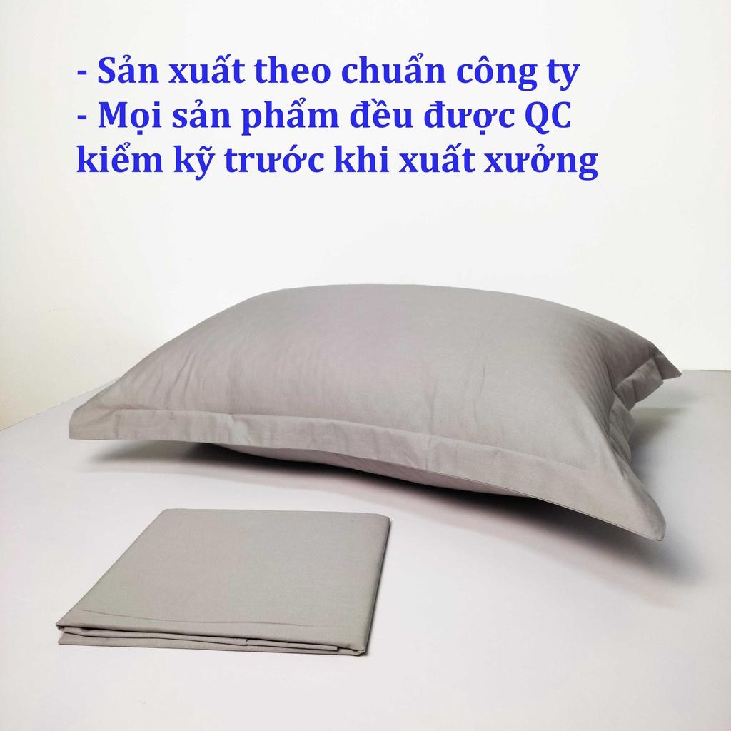 Vỏ gối cotton tự nhiên cao cấp 40x60cm màu xám