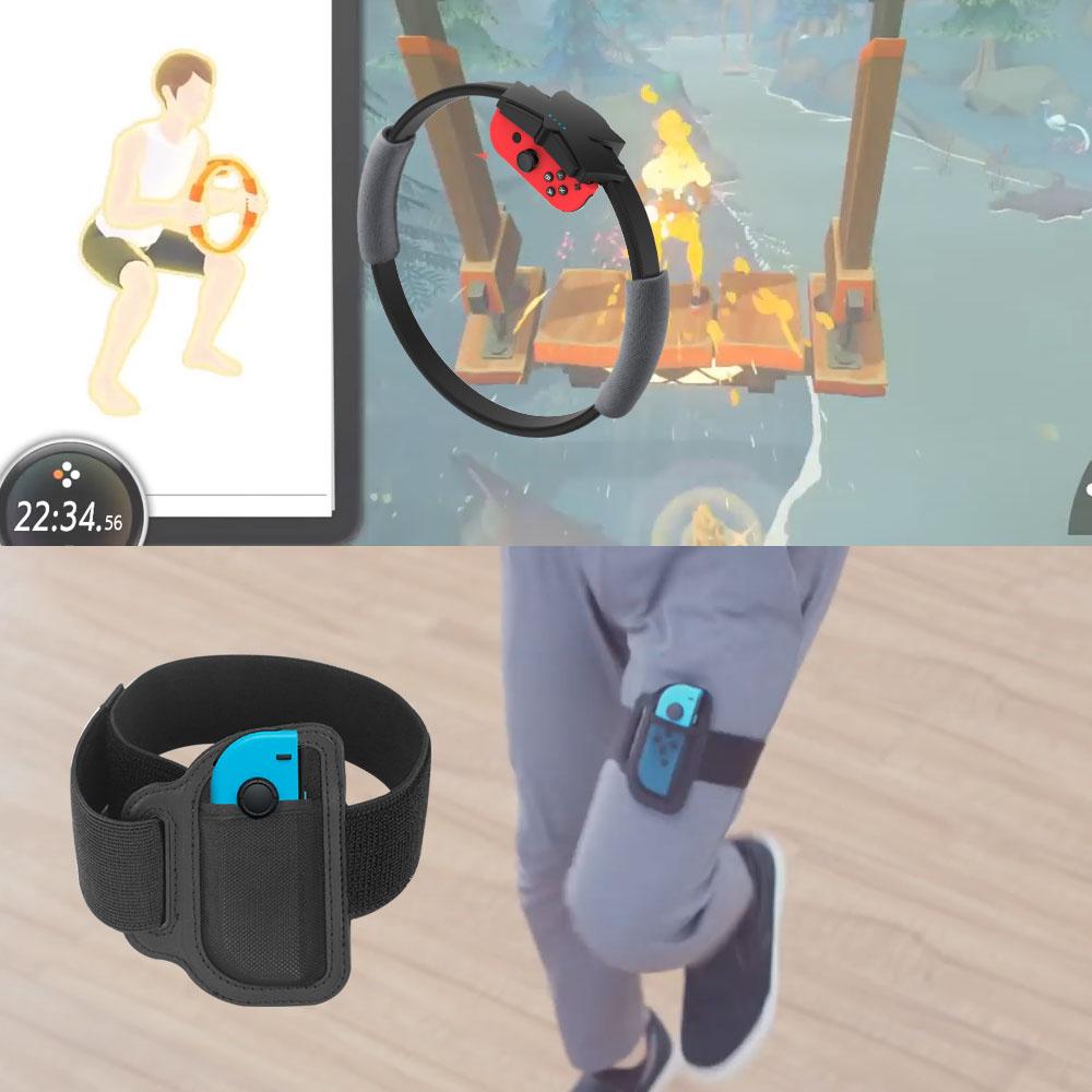 Compatible with Nintendo Switch Ring Fit with Adjustable Elastic Leg Strap Sport Band Adventure Fitness Sensor