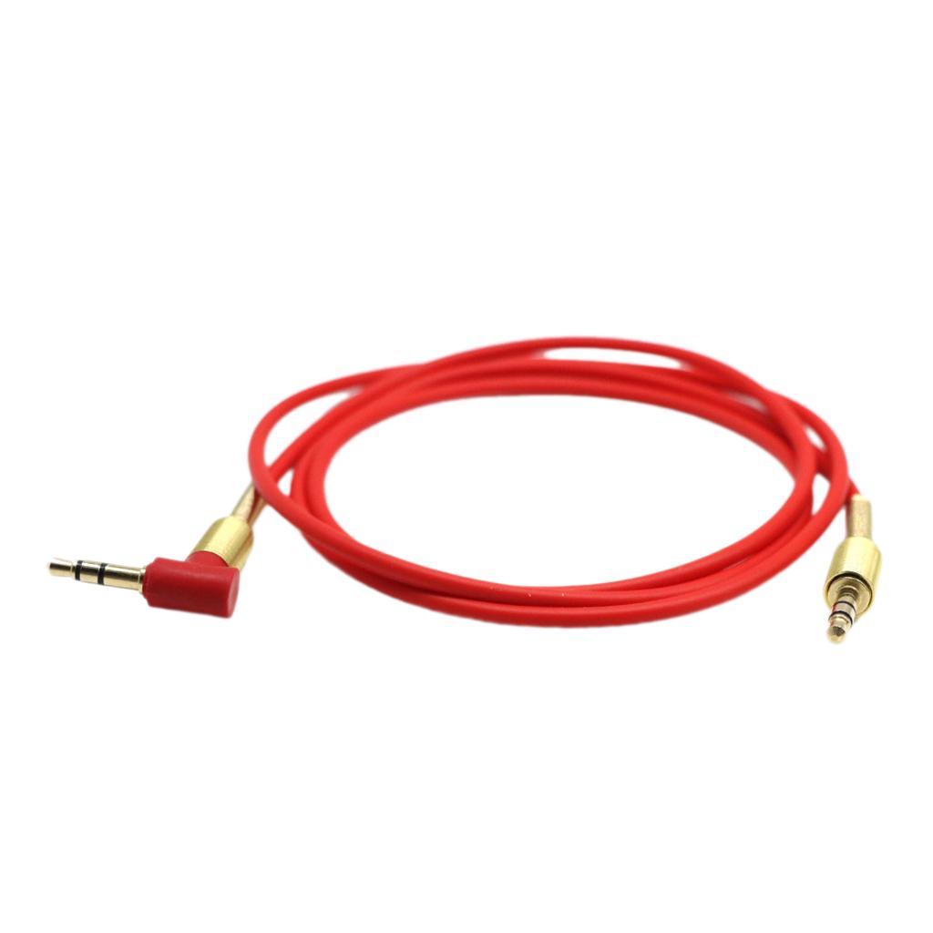 2x 3.5mm Aux Audio Male To Male Cable 90 Degree Right Angle for iPhone, MP3