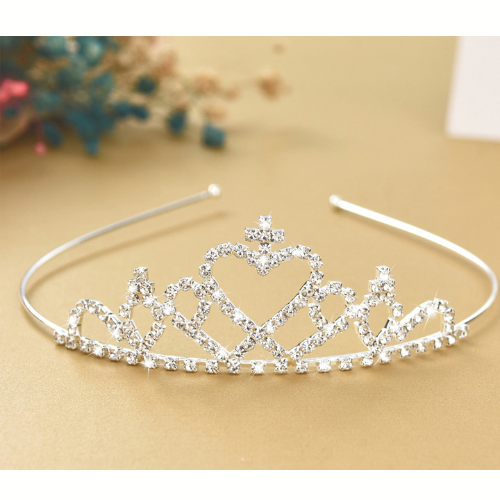 Vương miện công chúa đính đá lấp lánh cho bé gái phối đầm dự tiệc siêu lung linh – P137