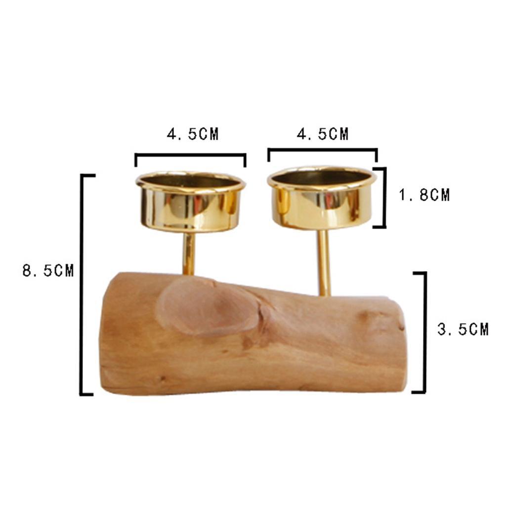 Wooden Base Candle Holder Candlestick Tealight Home Office Desktop Decor