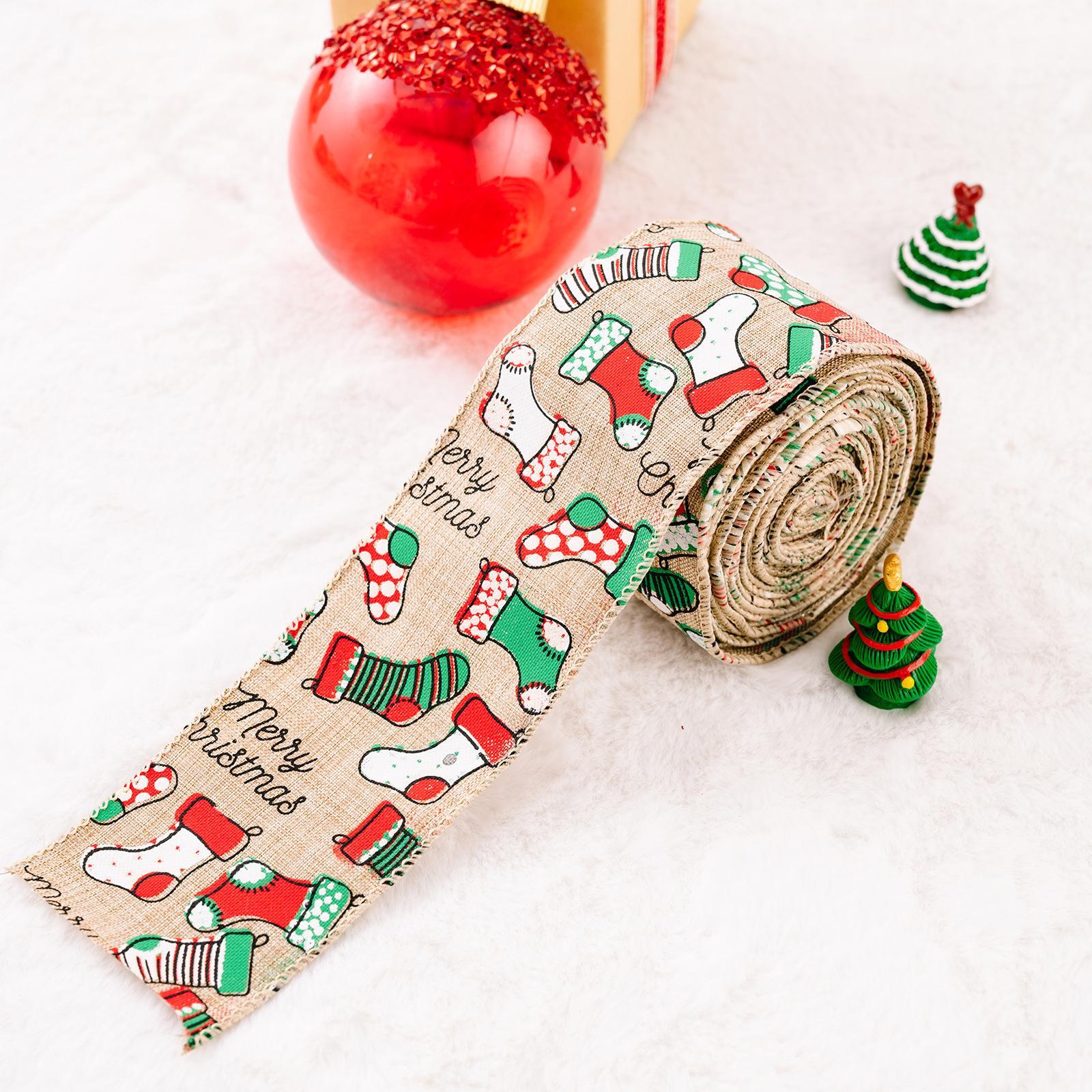 197x2.4inch Christmas Ribbons Gift Wrapping Ribbon Decoration Decorating
