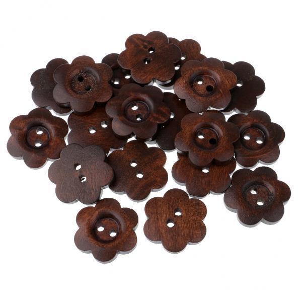 4-10pack 20 Pieces Flower Shape 2 Holes Wooden Buttons for Sewing on Clothing
