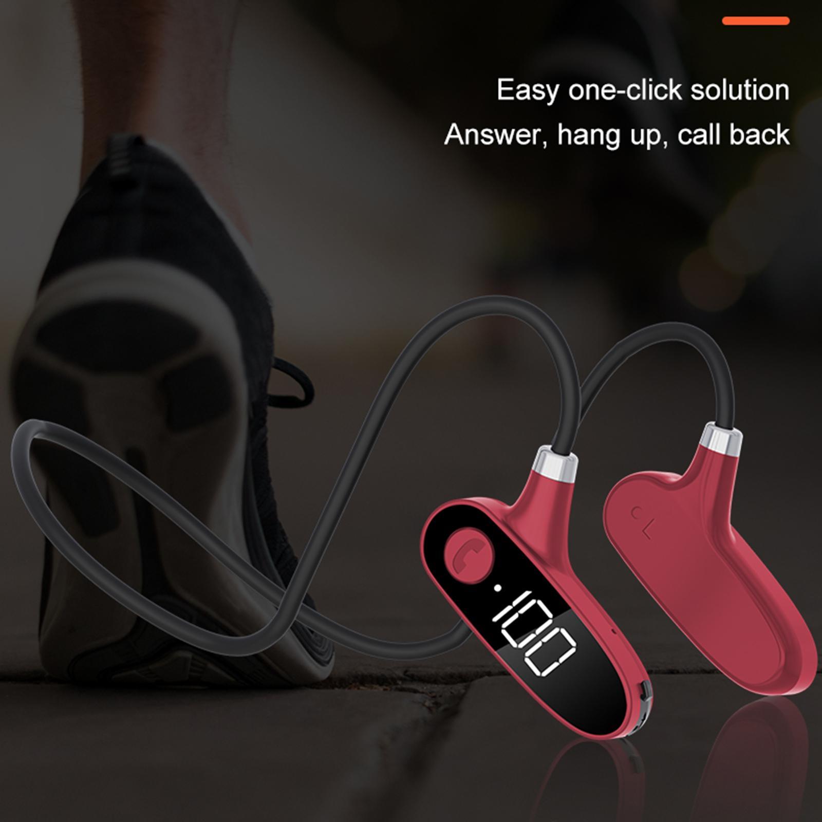 2x Bone Conduction Bluetooth 5.2 Headphones Headsets 10H red